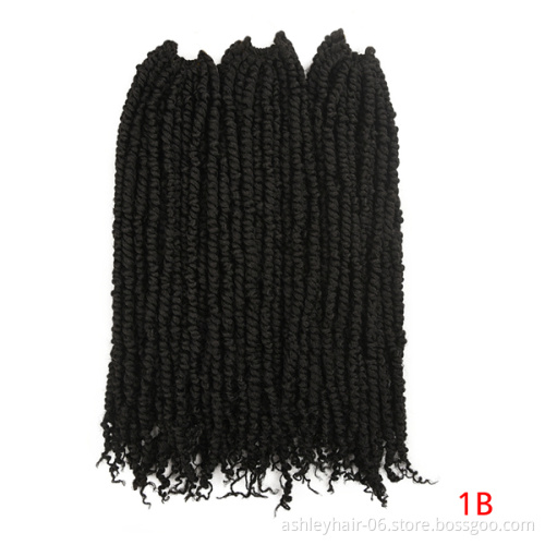 Wholesale cheap 18" pre  passion twist kenya crochet braiding kinky extension water wave hair pre twisted passion twist